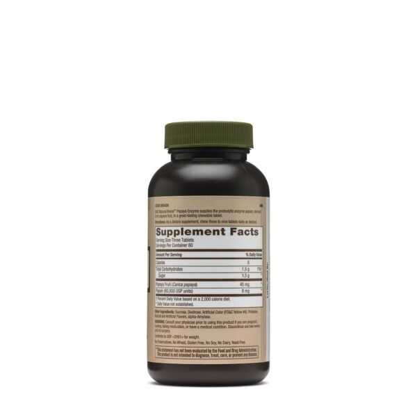 Gnc Natural Brand Papaya Enzyme, Enzime Digestive Din Papaia, 240 Tb - imagine 2