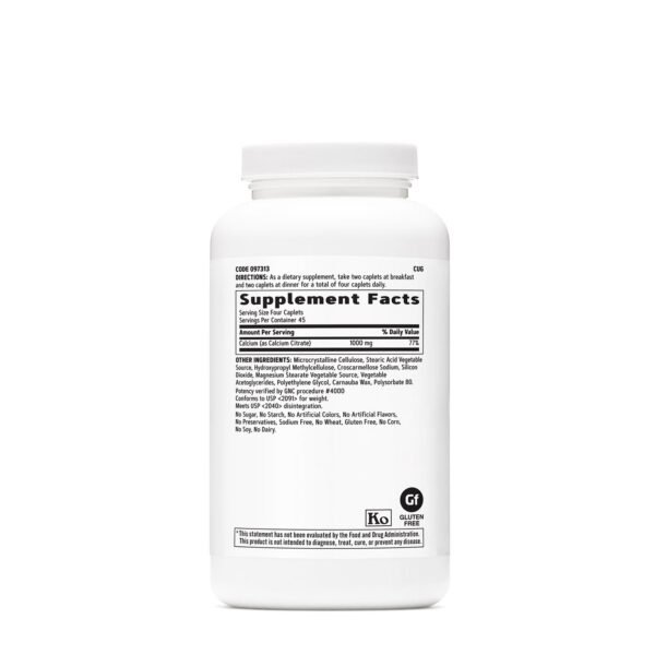 Gnc Calcium Citrate 1000 Mg, Calciu Citrat, 180 Tb - imagine 2