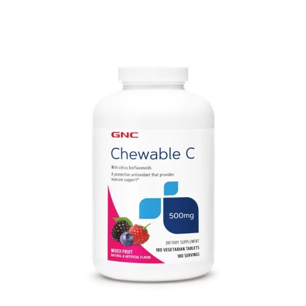 Gnc Chewable C 500 Mg, Vitamina C Masticabila, Aroma De Mix