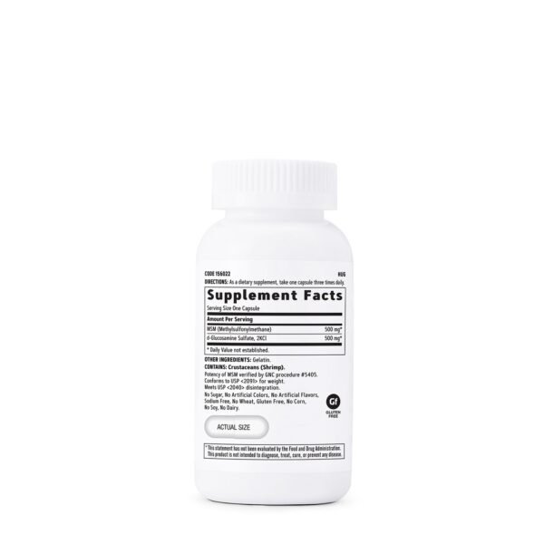 Gnc Msm/glucosamine, Msm Si Glucozamina 500 Mg, 90 Cps - imagine 2