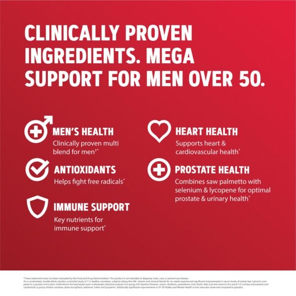Gnc Mega Men 50 Plus, Complex De Multivitamine Pentru Barbati 50 Plus, 120 Tb - imagine 5