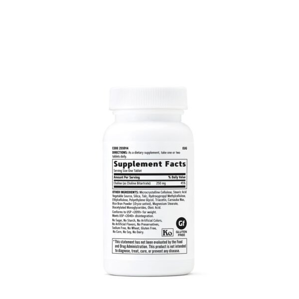 Gnc Choline 250 Mg, Colina, 100 Tb - imagine 2