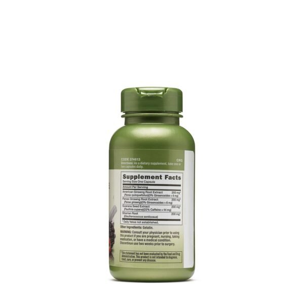 Gnc Herbal Plus Triple Ginsa Rush, Extract Standardizat Din 3 Tipuri De Ginseng, 100 Cps - imagine 2