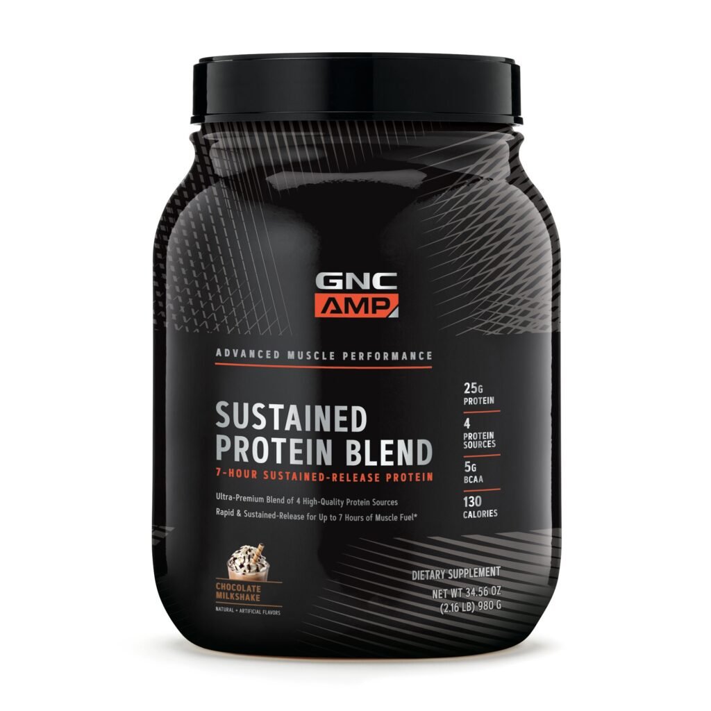 Gnc Amp Sustained Protein Blend, Amestec Proteic, Cu Aroma De Milkshake