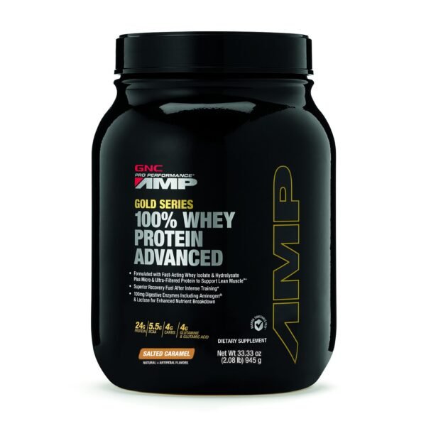 Gnc Amp Gold Advanced 100% Proteina Din Zer Cu Aroma De Caramel Sarat, 945 G - imagine 2