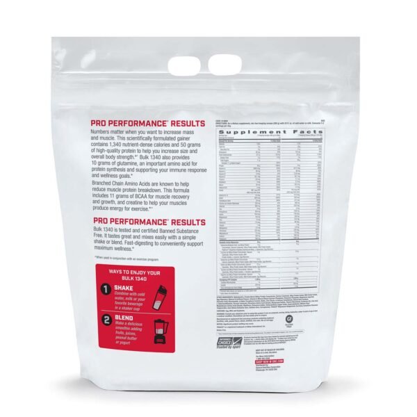 Gnc Pro Performance Bulk 1340, Gainer Cu Proteina Si Carbohidrati, Cu Aroma De Vanilie, 5443 G - imagine 2