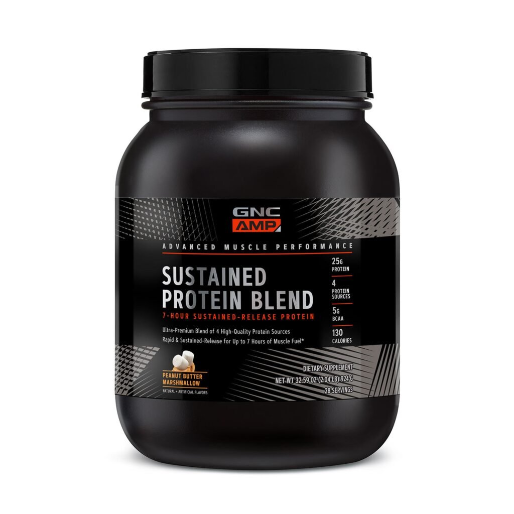 Gnc Amp Sustained Protein Blend Amestec Proteic Cu Aroma De Bezea Si