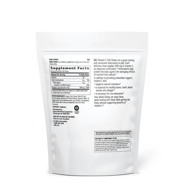 Gnc Vitamina C 500 Mg Masticabila, 60 Caramele - imagine 2