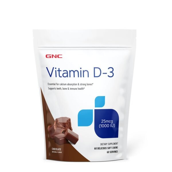 Gnc Vitamin Soft Chews D-3 1000 Iu, Vitamina D-3 1000 Ui Naturala 100% Din Lanolina,