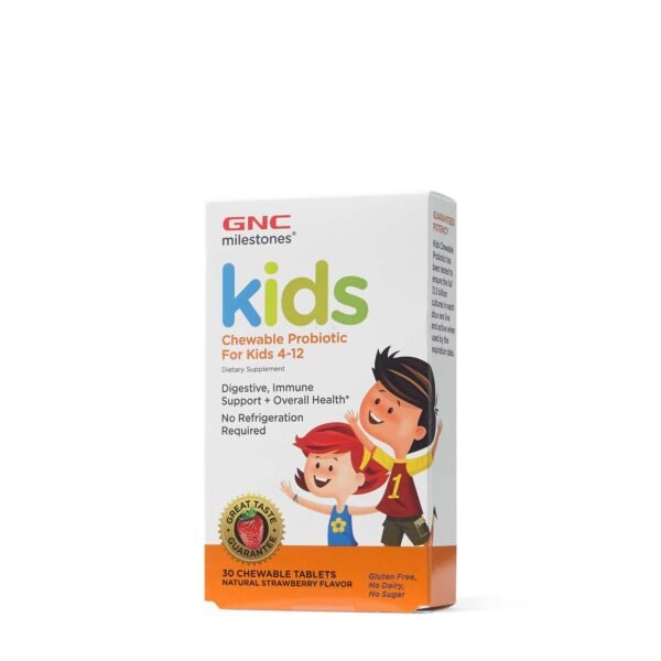 Gnc Milestones Kids Chewable Probiotic, Probiotice Masticabile Pentru Copii 4-12 Ani, Cu Aroma