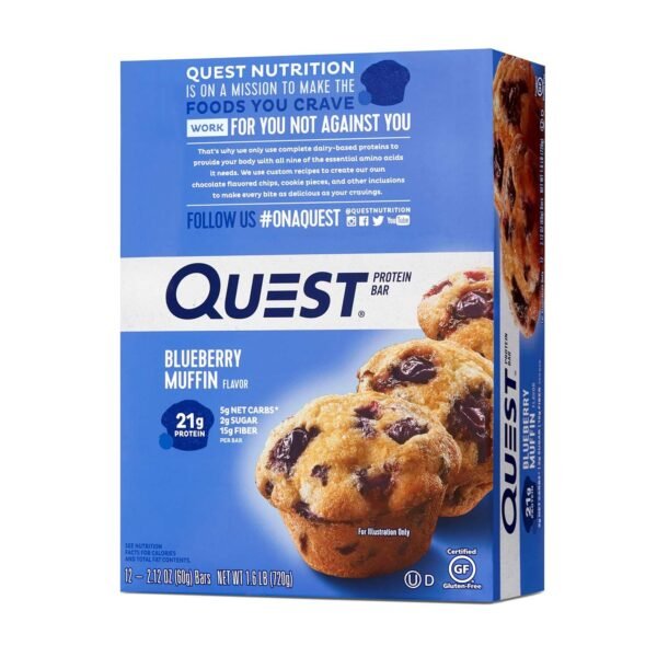 Quest Protein Bar, Baton Proteic, Cu Aroma De Briose Cu Afine, 60g - imagine 11