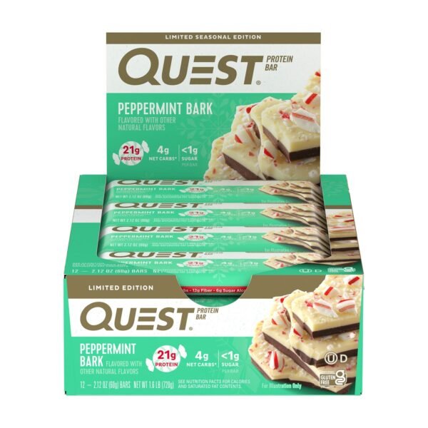 Quest Protein Bar, Baton Proteic Cu Aroma De Peppermint Bark, 60 G - imagine 4