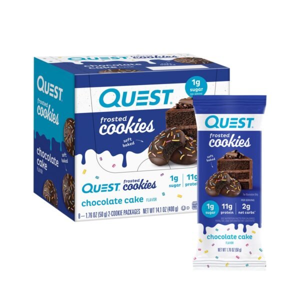 Quest Frosted Cookies, Biscuiti Proteici, Cu Aroma De Prajitura Cu Ciocolata, 50 G - imagine 2