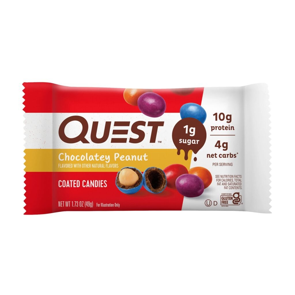 Quest Chocolatey Peanut Coated Candies, Bomboane Proteice Cu Aroma De Ciocolata