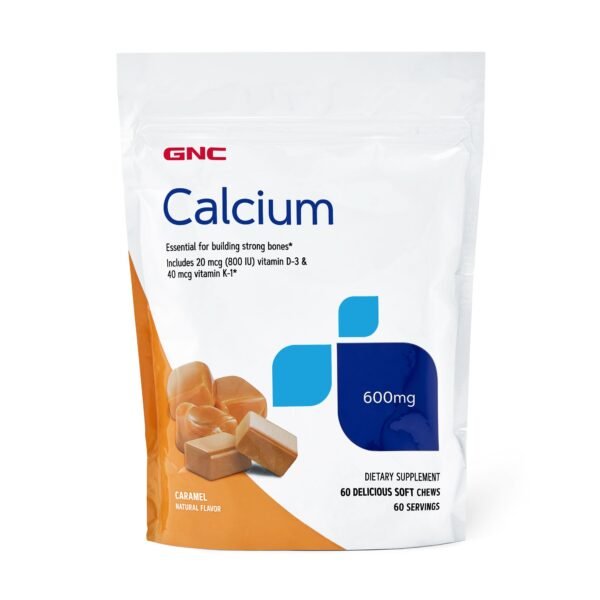 Gnc Calcium Soft Chews 600 Mg, Calciu Caramele, Cu Aroma Naturala