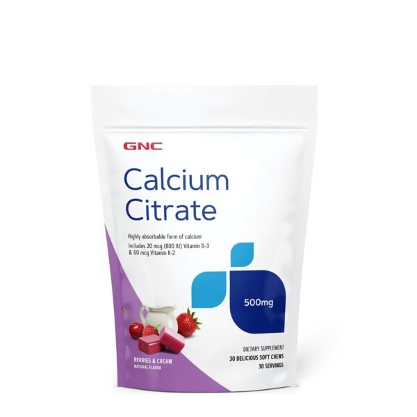 Gnc Calciu Citrat Caramele Cu Aroma Naturala De Fructe De Padure