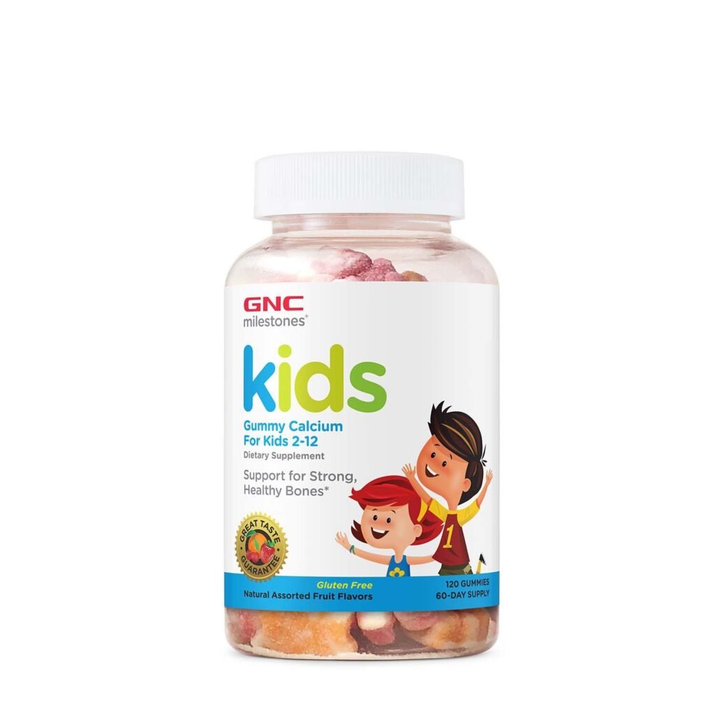 Gnc Milestones Kids Calcium Gummy, Calciu Pentru Copii 2-12 Ani, Cu Aroma