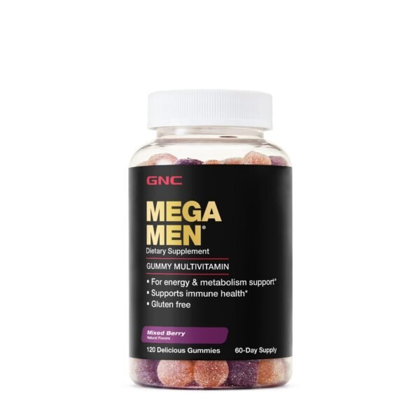 Gnc Mega Men Gummy Multivitamin, Multivitamine Jeleuri Pentru Barbati Cu Aroma Naturala De