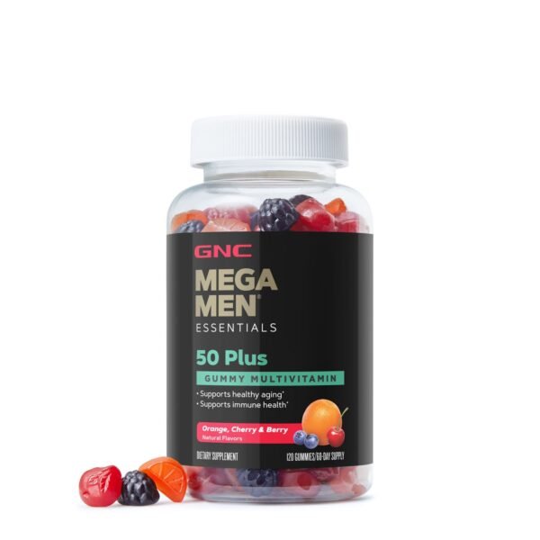 Gnc Mega Men Essentials Gummy Multivitamin 50 Plus, Jeleuri Cu Multivitamine Pentru Barbati  50+ Cu