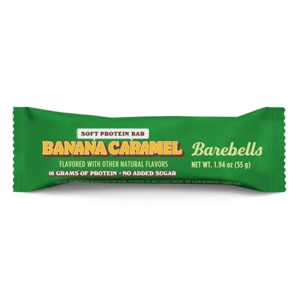 Barebells Soft Protein Bar Banana Caramel, Baton Proteic Cu Aroma De Caramel Si Banane, 55 G - imagine 2