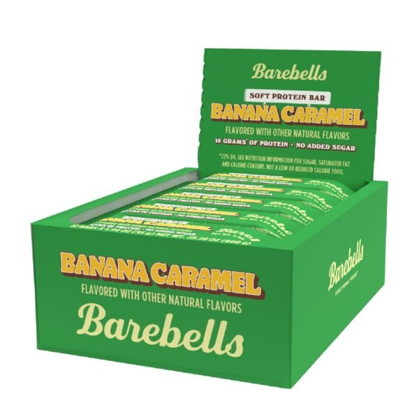 Barebells Soft Protein Bar Banana Caramel, Baton Proteic Cu Aroma De Caramel Si Banane, 55 G - imagine 3