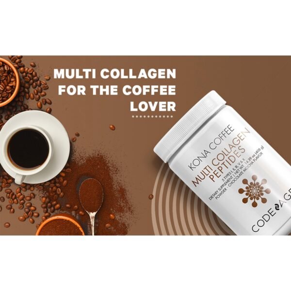 Codeage Kona Coffee Multi Collagen - 5 Types Collagen Peptides, Colagen Hidrolizat Din 5 Surse Sub Forma De Peptide Cu Cafea Kona Solubila, 408 G - imagine 4