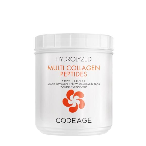 Codeage Hydrolyzed Multi Collagen – 5 Types Collagen Peptides, Colagen Hidrolizat Din 5 Surse Sub Forma