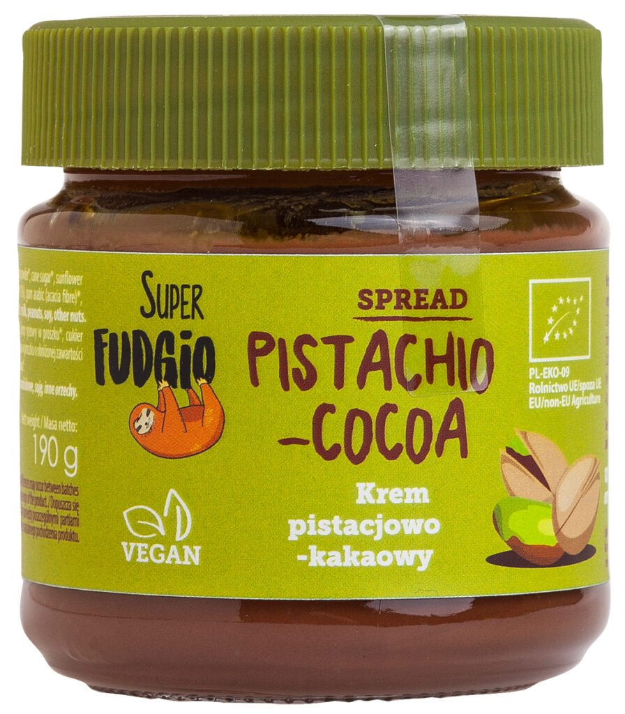 Crema tartinabila de ciocolata cu fistic si cacao, bio,