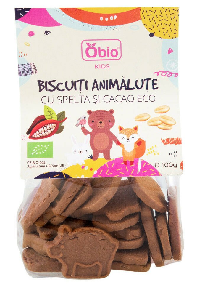 Biscuiti animalute cu spelta si cacao bio