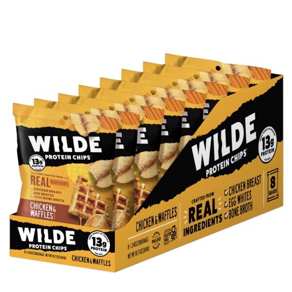 Wilde Protein Chips, Chipsuri Proteice Cu Aroma De Chicken & Waffles, 38 G - imagine 3