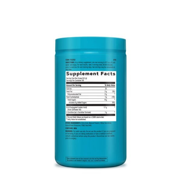 Total Lean Cla + Carnitine, Acidul Linoleic Conjugat Si Carnitina, Cu Aroma De Serbet De Fructe De Padure, 372 G - imagine 2