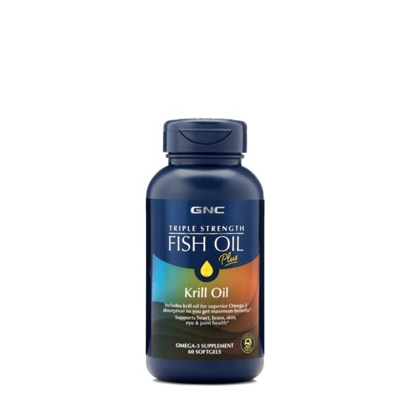 Gnc Triple Strength Fish Oil Plus Krill Oil, Ulei De Peste Plus Ulei De Krill, 60 Cps - imagine 2