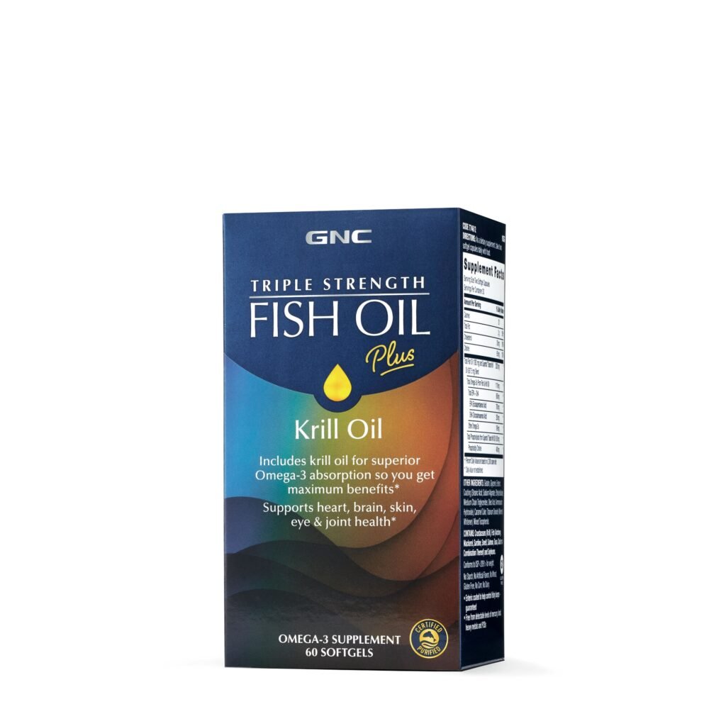 Gnc Triple Strength Fish Oil Plus Krill Oil, Ulei De Peste Plus