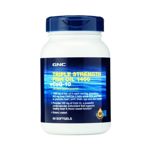 Gnc Triple Strength Fish Oil 1400 + Coq-10, Ulei De Peste Si