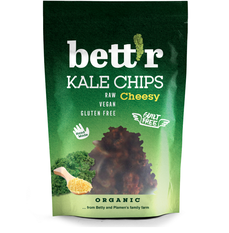 Chips din kale cu aroma de branza raw