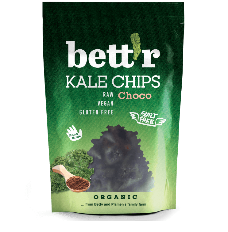 Chips din kale cu ciocolata raw eco