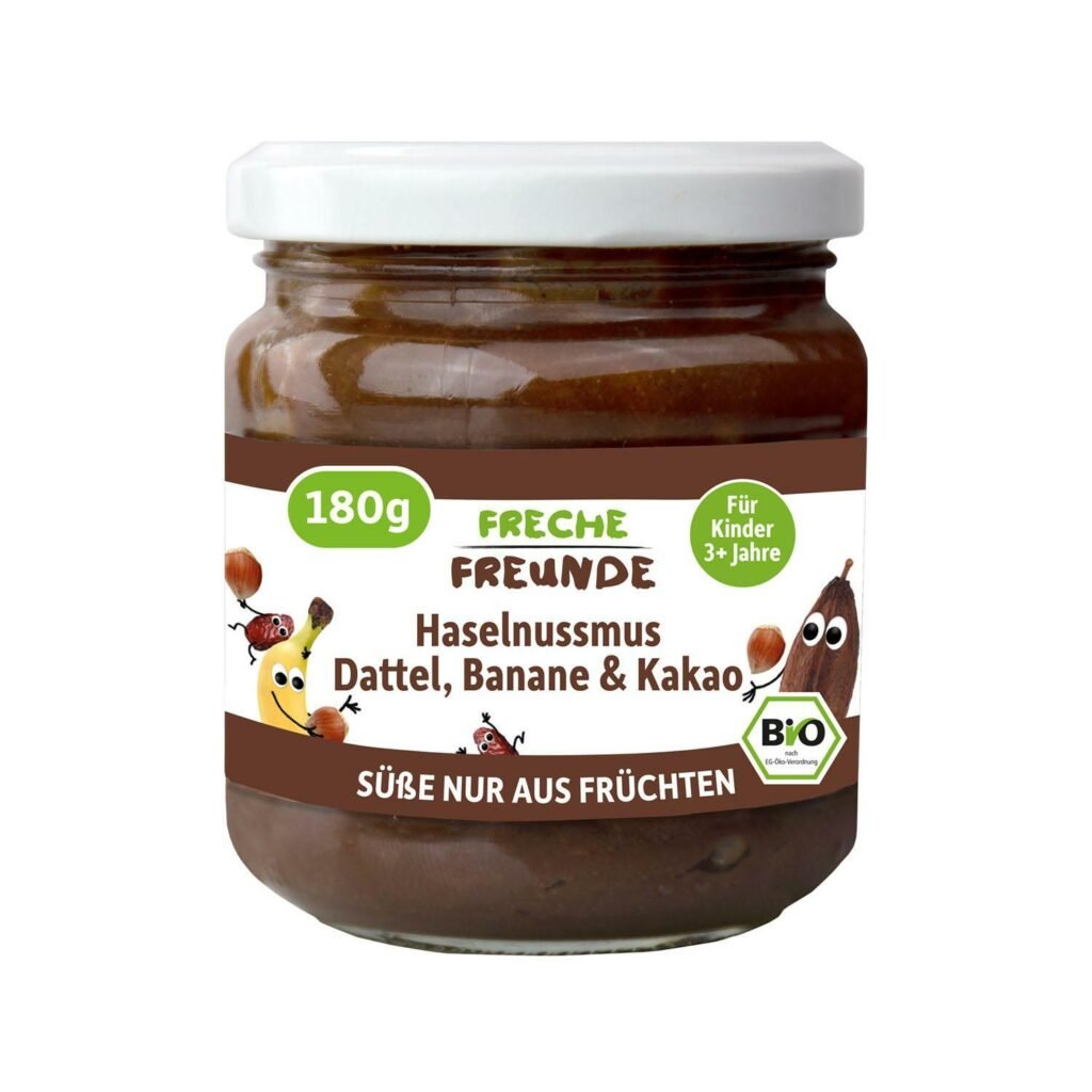 Crema tartinabila cu alune de padure, curmale, banane si cacao,