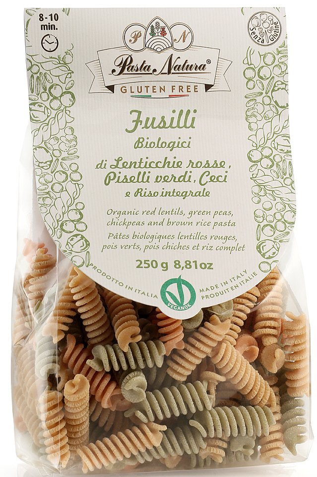 Fusilli tricolore bio fara gluten, 250g