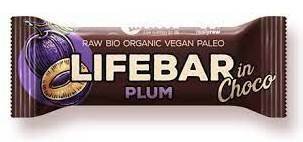 Lifebar baton cu prune in ciocolata raw