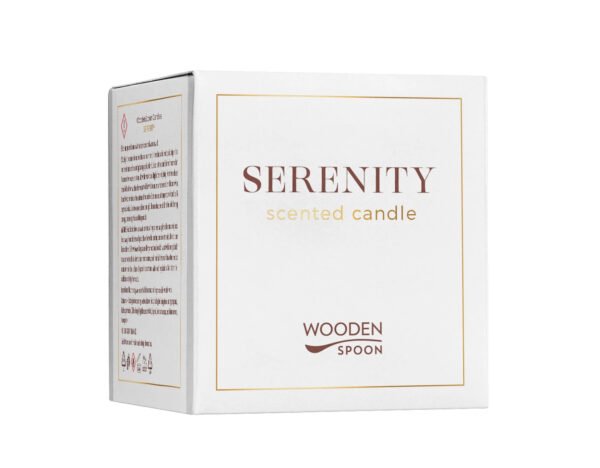 Lumanare naturala cu flori albe Serenity, 200g,