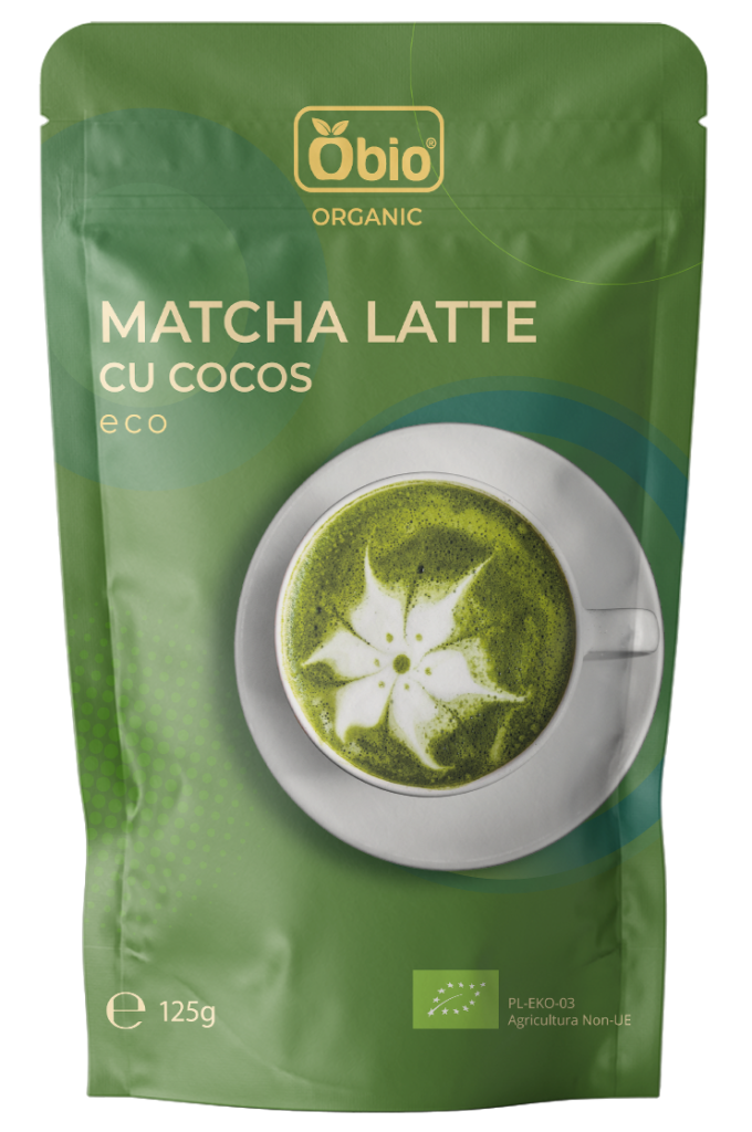 Matcha latte cu cocos bio