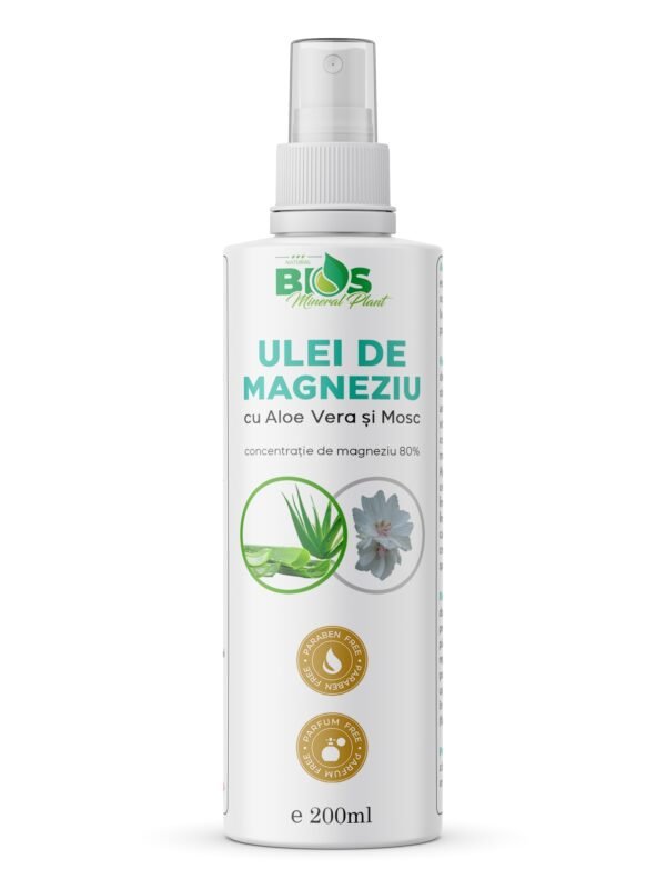 Ulei de magneziu, aloe vera si mosc, 200ml,