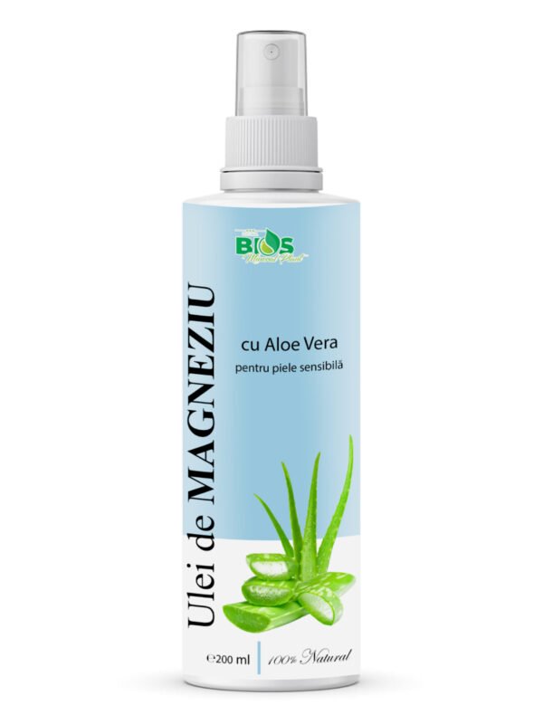 Ulei de Magneziu cu Aloe Vera, pentru piele sensibila, 200