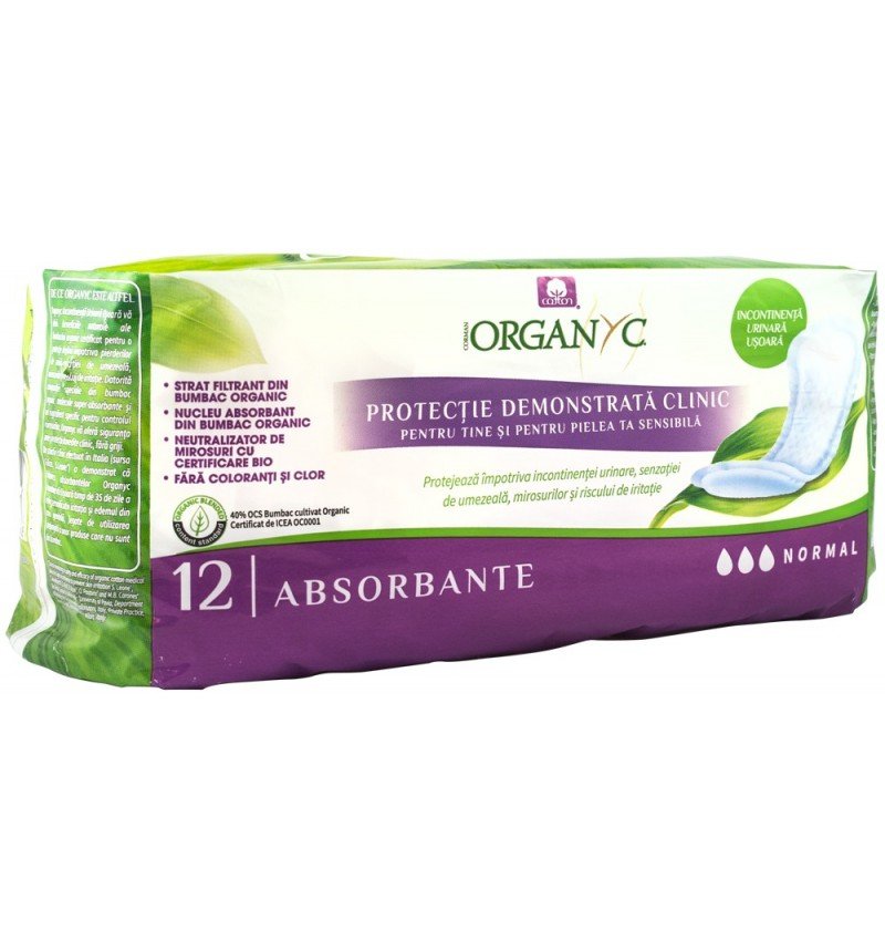 Absorbante normale pentru incontinenta, din bumbac organic,