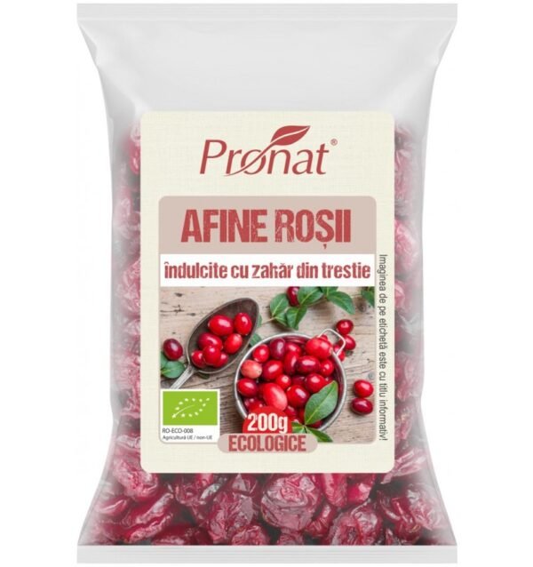 Afine rosii bio indulcite cu zahar din