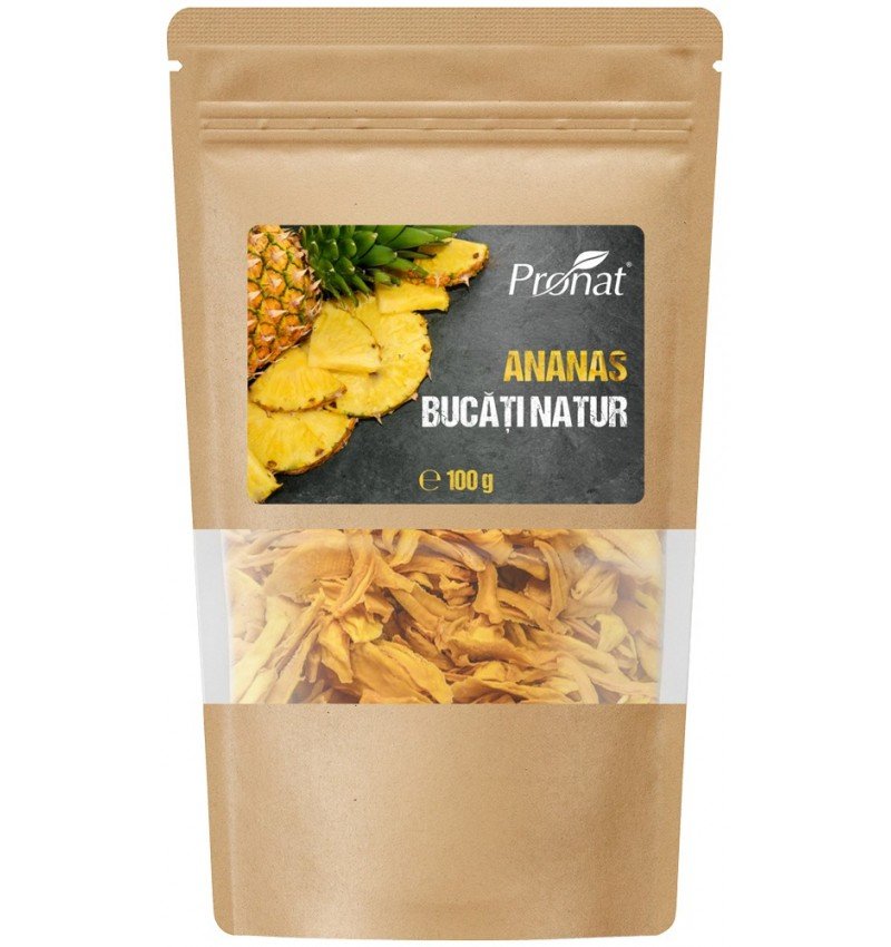 Ananas bucati natur, 100g