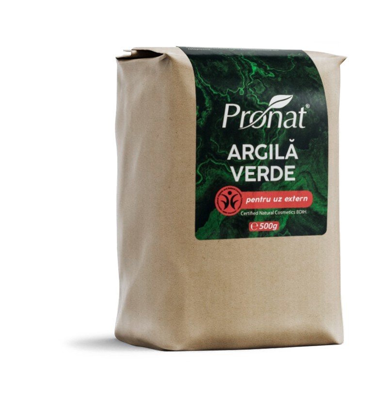 Argila verde fina, pentru uz extern, 500g