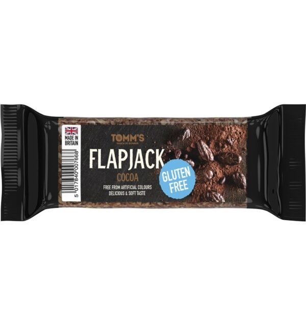 Baton energizant Flapjack Tomm’s, cu cacao, fara