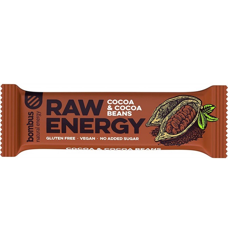 Baton energizant Raw Energy cu cacao si boabe de