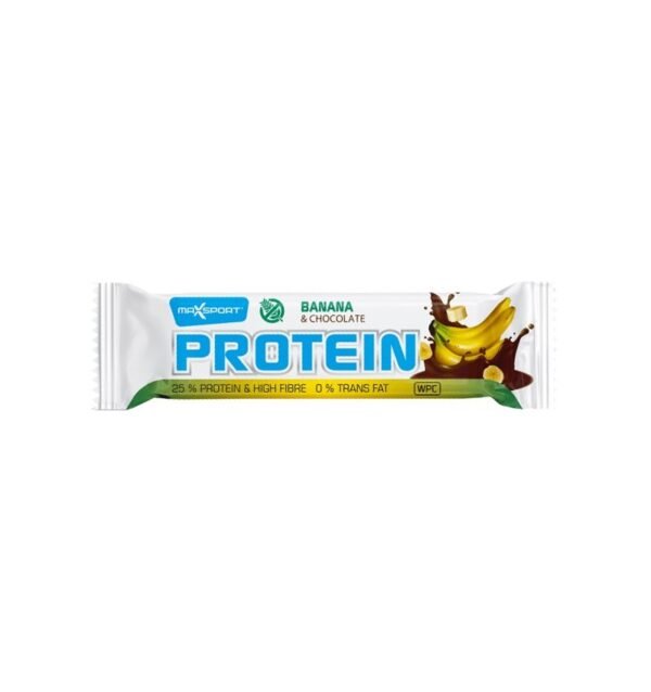 Baton proteic cu banane si ciocolata, 50g